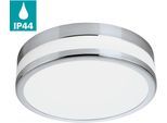 EGLO Wandleuchte "LED PALERMO Wandlampe, Stahl und Glas, IP44, Badezimmerlampe, Lampe", weiß (chromfarben, weiß), 1, Ø 22,5cm H: 6cm, Leuchten, Deckenleuchte, Stahl, weiß lackiertes Glas, Chrom, Ø: 22,5 cm, IP44, Wandleuchte