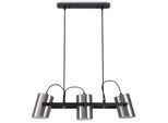 PACO HOME Pendelleuchte "KARL", schwarz (chromfarben), 3, Ø 13cm H: 172,7cm, Leuchten, mit kompatiblen Dimmer und Leuchtmittel, Pendelleuchte
