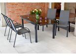 Garten-Essgruppe MERXX "Amalfi", silber (silber, grau), Polyester, Aluminium, Polyester, Sitzmöbel-Sets, Garten-Essgruppe