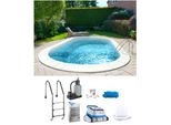 Ovalpool MY POOL BWT "POWER, BxLxH: 360x737x120 cm", beige (folie, sand), B:360cm H:120cm L:737cm, Schwimmbecken, Ovalpool, in 2 Folienfarben erhältlich, inkl. Poolroboter POWER ONE4ALL