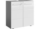 Xora Waschbeckenunterschrank Gloss, Anthrazit, Weiß Hochglanz, Kunststoff, 1 Fächer, einzeln stellbar, 60x62x31 cm, Made in EU, Zusatzausstattung erhältlich, stehend, Badezimmer, Badezimmerschränke, Waschbeckenunterschränke
