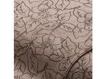 Feincord "Blumen", taupe/schwarz
