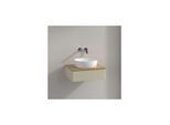 Villeroy und Boch Antao Waschtisch-Unterschrank L07051HJ mit Beleuchtung, 1 Auszug, 600 x 190 x 500 mm, Front ohne Struktur, Silk Grey Matt Lacquer / Honey Oak