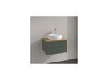 Villeroy und Boch Antao Waschtisch-Unterschrank L18151HL mit Beleuchtung, 2 Auszüge, 600 x 360 x 500 mm, Front mit Struktur, Leaf Green Matt Lacquer / Honey Oak