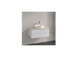 Villeroy und Boch Antao Waschtisch-Unterschrank L19153GF mit Beleuchtung, 2 Auszüge, 800 x 360 x 500 mm, Front mit Struktur, Glossy White Lacquer / Botticino