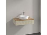 Villeroy und Boch Antao Waschtisch-Unterschrank K08151HJ 80x19x50cm, Hahnloch, Waschbeckenplattenfarbe honey oak, silk grey matt lacquer