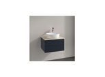 Villeroy und Boch Antao Waschtisch-Unterschrank L18153HG mit Beleuchtung, 2 Auszüge, 600 x 360 x 500 mm, Front mit Struktur, Midnight Blue Matt Lacquer / Botticino