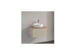 Villeroy und Boch Antao Waschtisch-Unterschrank L29051HJ mit Beleuchtung, 1 Auszug, 600 x 360 x 500 mm, Front ohne Struktur, Silk Grey Matt Lacquer / Honey Oak