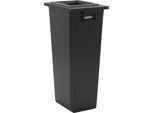 eurokraft pro Wertstoffsammler, 1-fach-Sammler, 80 l, Rahmen schwarz, Deckel offen