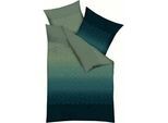 Bettwäsche KAEPPEL "Gradient", smaragd, B/L: 155cm x 220cm, 1 Stk., 1 Stk., Mako-Satin, B/L: 80cm x 80cm, 2 Stk., Mako-Satin, Obermaterial: 100% Baumwolle, Bettwäsche, Bettwäsche