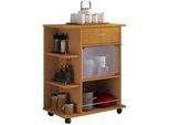 Küchenbuffet VCM "Küchenwagen Servierwagen Rollwagen Rollen Pocis", braun (buche), B:65cm T:39cm, Obermaterial: 100% Holz Wood., Schränke