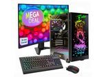 GAMEMAX Gaming-PC-Komplettsystem "MegaDeal Rockstar SET2650", Energieeffizienz: E, schwarz, Microsoft Windows 11 Home (64 Bit), 32 GB RAM 1.000 GB SSD, Computer_Komplettsysteme, Windows 11 + MSI MAG 32C6 Curved Monitor, 80cm (32"), Gaming-PC-Komplettsystem