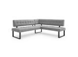 Eckbank HOME AFFAIRE "Mia Küchenbank, Polsterbank, Esszimmerbank, 207x167 cm", grau (hellgrau, schwarz), B:207cm H:61cm T:167cm, Massivholz, Metall, Polyester, Sitzbänke, Eckbank, Moderne Bank und Farben, Sitzplatzanzahl: 5, Frei in Raum stellbar