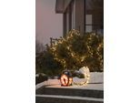 KONSTSMIDE LED-Lichterkette, Energieeffizienz: F, schwarz (schwarz, rot), Dioden 600 Stk. Flammen 600 Stk., Gesamtlänge 23,18m, Lichterketten, Micro LED Compactlights Lichterkette mit Kabelaufroller, schwarz-rot, LED-Lichterkette