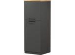 Vorratsschrank KOCHSTATION "KS-Sole,Hauswirtschaftsschrank,Stauschrank,Küchenschrank", schwarz (anthrazit, anthrazit, wotan eiche), B:60cm H:165cm T:60cm, Schränke, Vorratsschrank, Breite/Höhe 60/165 cm, 5 Fächer
