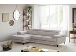 Ecksofa COTTA "Astra L-Form, B: 300 cm", grau (snow), B:300cm T:169cm, 100% Polyester (PES), Sofas, Ecksofa, mit Kopfteilverstellung, optional Bettfunktion & Bettkasten