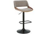 Livetastic Barhocker, Schwarz, Dunkelgrau, Walnuss, Holz, Metall, Textil, Pappel, furniert, Sperrholz, rund, 50.5x87-107.5x53.5 cm, Sitzfläche 360° drehbar, Esszimmer, Barmöbel, Barhocker
