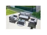 Gartenset 4-tlg. Grau/Schwarz