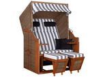 Strandkorb Pure Pinie/Grau/Weiß