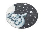 Ayyildiz , Blau, Grau, Weiß , Textil , Einhorn , rund , Oeko-Tex® Standard 100 , für Fußbodenheizung geeignet, schmutzabweisend, für Hausstauballergiker geeignet, lichtunempfindlich, antistatisch, pflegeleicht, strapazierfähig, leicht zusammenrollbar , Teppiche & Böden, Teppiche, Kinderteppiche
