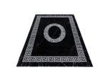 Ayyildiz , Schwarz, Weiß , Textil , Ornament , rechteckig , 160x230 cm , Oeko-Tex® Standard 100 , für Fußbodenheizung geeignet, schmutzabweisend, für Hausstauballergiker geeignet, lichtunempfindlich, antistatisch, pflegeleicht, strapazierfähig, leicht zusammenrollbar , Teppiche & Böden, Teppiche, Webteppiche