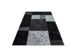 Ayyildiz , Schwarz , Textil , Karo , rechteckig , 200x290 cm , Oeko-Tex® Standard 100 , für Fußbodenheizung geeignet, schmutzabweisend, für Hausstauballergiker geeignet, lichtunempfindlich, antistatisch, pflegeleicht, strapazierfähig, leicht zusammenrollbar , Teppiche & Böden, Teppiche, Webteppiche