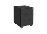 Möbelix , Schwarz , Metall , 3 Schublade(n) Schubladen , 39x55x45 cm , Typenauswahl, Beimöbel erhältlich , Büromöbel, Rollcontainer