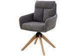 Livetastic , Grau , Holz, Metall, Textil , Eiche, Pappel , massiv, Sperrholz , 59x92x63 cm , Sitzfläche 360° drehbar ,