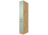 FlexWell , Eiche Artisan, Schilfgrün , Holzwerkstoff , einzeln stellbar , 30x200x57 cm , Made in Germany , individuell planbar , Küche, Küchenblöcke, Küchenschränke, Apothekerschränke