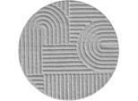 Ayyildiz , Silberfarben , Textil , Boho , rund , Oeko-Tex® Standard 100 , pflegeleicht , Teppiche & Böden, Teppiche, Webteppiche, Flachwebteppiche