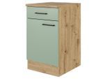FlexWell , Eiche Artisan, Schilfgrün , Holzwerkstoff , 1 Fächer , 1 Schublade(n) Schubladen , einzeln stellbar , 50x85x57 cm , Made in Germany , individuell planbar ,