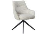 Mid.you , Beige , Metall, Textil , 61x87x65 cm , Sitzfläche 360° drehbar ,