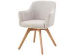 Livetastic , Creme , Holz, Metall, Textil , Eiche, Pappel , massiv, Sperrholz , 61x85.5x63.5 cm , Sitzfläche 360° drehbar , Esszimmer, Esszimmerstühle, Polsterstühle