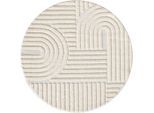 Ayyildiz , Creme , Textil , Boho , rund , Oeko-Tex® Standard 100 , pflegeleicht , Teppiche & Böden, Teppiche, Webteppiche, Flachwebteppiche