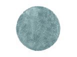 Ayyildiz , Blau , Textil , Uni , rund , Oeko-Tex® Standard 100 , für Fußbodenheizung geeignet, schmutzabweisend, für Hausstauballergiker geeignet, lichtunempfindlich, antistatisch, pflegeleicht, strapazierfähig, leicht zusammenrollbar , Teppiche & Böden, Teppiche, Hochflorteppiche, Hochflorteppiche rund