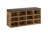 Mid.you , Dunkelbraun , Holzwerkstoff , 104x48x30.3 cm , Garderobe, Schuhaufbewahrung, Schuhbänke