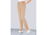 Stretch-Hose CLASSIC BASICS, Damen, Gr. 24, Kurzgrößen, beige, 64% Polyester, 34% Viskose, 2% Elasthan, unifarben, lang, Hosen