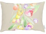 Dekokissen APELT "3106", beige, bunt, bedruckt, B:50cm H:10cm L:35cm, Mischgewebe, Dekokissen_Sitzkissen_Kissenhüllen