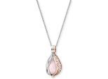 Kette mit Anhänger ENGELSRUFER "Himmelsträne mit Lebensblume" Gr. XS, rosa (silberfarben, roségoldfarben, rosa, kristallweiß), Halsketten, Damen, XS, Silber 925 (Sterlingsilber), L: 50, mit Rosenquarz, Zirkonia (synth.)