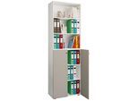 Aktenschrank VCM "Büroschrank Regal Ordner Aktenschrank Lona 6fach", grau (weiß, grau), B:70cm T:40cm, Obermaterial: 100% Holz Wood., Schränke, Aktenschrank