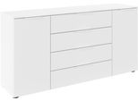 Kommode "Kommode Sideboard Schubladenkommode SERINA eleganter Eyecatcher", alpinweiß, B:160cm H:81cm T:42cm, Holzwerkstoff, LEGER HOME BY LENA GERCKE, Sideboards, Kommode, mit 4 Schubkästen und 2 Türen sowie Metallgriffen MADE IN GERMANY