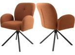 Armlehnstuhl TOM TAILOR HOME "PEBBLE ARMCHAIR", schwarz (rusty rot, schwarz, schwarz, slo 10 rusty rot), B:63cm H:87cm T:63,5cm, Metall, Stoff, Stühle, Armlehnstuhl, Esszimmerstuhl, mit Armlehnen, 4-Fußgestell, 140 kg belastbar, drehbar