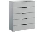 Schubkastenkommode RAUCH "Kommode Sideboard Wäscheschrank Schrank SKAT MERIDIAN", grau (seidengrau), B:80cm H:100cm T:42cm, Holzwerkstoff, Sideboards, Schubkastenkommode, mit 5 Schubladen in elegantem Design MADE IN GERMANY