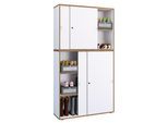 Aktenschrank VCM "Büroschrank Aktenschrank Schiebetüren Salia 5fach", weiß, B:100cm T:37cm, Obermaterial: 100% Holz Wood., Schränke, Aktenschrank