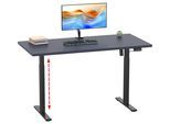 Schreibtisch VCM "Schreibtisch höhenverstellbar Lona 140x80", schwarz (schwarz, anthrazit), B:140cm T:80cm, Tische, Schreibtisch