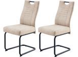 Freischwinger OTTO HOME "Altona", beige, schwarz, 2 Stk., Microfaser, Stühle, Freischwinger, Federkern und Griff, 140 Kg Belastbarkeit, 2er und 6er Set