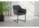 Freischwinger OTTO HOME "Elba", grau (anthrazit, schwarz, anthrazit), B:60cm H:85cm T:59,5cm, Metall, Polyester, Stühle, Freischwinger, gemütlicher Stuhl / Sessel, 180 Grad drehbar, Auto Return, Webstoff