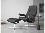 Relaxsessel STRESSLESS "Consul", grau (rock paloma), B:78cm H:97cm T:70cm, Leder PALOMA: PALOMA ist ein durchgefärbtes Semianilin-Möbelleder mit natürlicher Narbung., Sessel, Relaxsessel, mit Cross Base, Größe S, M & L, Holzakzent Wenge