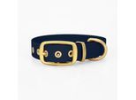 THE DOG IDEA Biothane Halsband Gold Navy XL