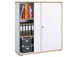 Aktenschrank VCM "Büroschrank Aktenschrank Schiebetüren Salia 3fach", weiß, B:100cm T:37cm, Obermaterial: 100% Holz Wood., Schränke, Aktenschrank